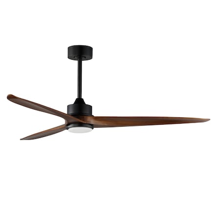 Maxim Lighting Woodwind 72'' Solid Wood Blade Fan w LED Light Kit, Black 88833BK